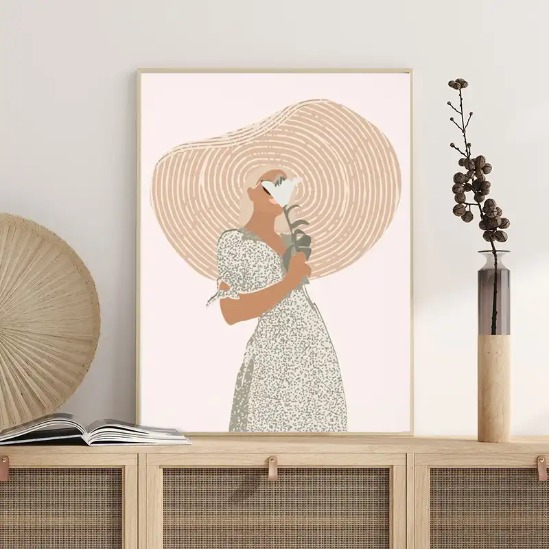 Boho Wall Decor Above Bed Art Terracotta Minimalist Drawing Art Painting Abstract Woman Portrait Poster Canvas Print Home Decor Painting Calligraphy Aliexpress