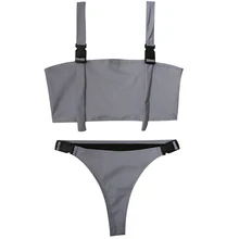 Сплит флэш наряды Bodycon пряжки укороченный Топы Светоотражающие пляжные сексуальные шорты женские купальники летняя мода сшивание из двух частей