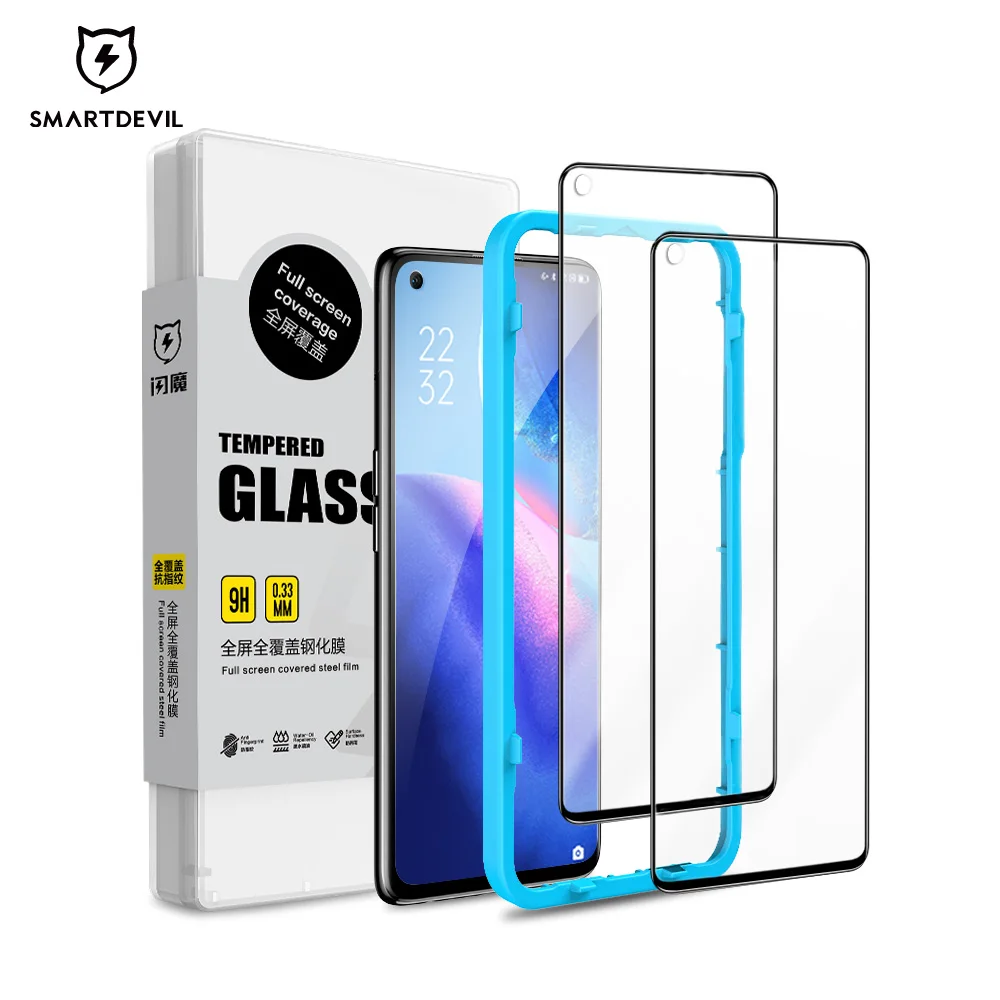 

SmartDevil Full Cover Glass for For OPPO Reno 4 5 3Pro Ace R15 R17 Screen Protectors For Realme X7 Pro HD Anti Blue-ray