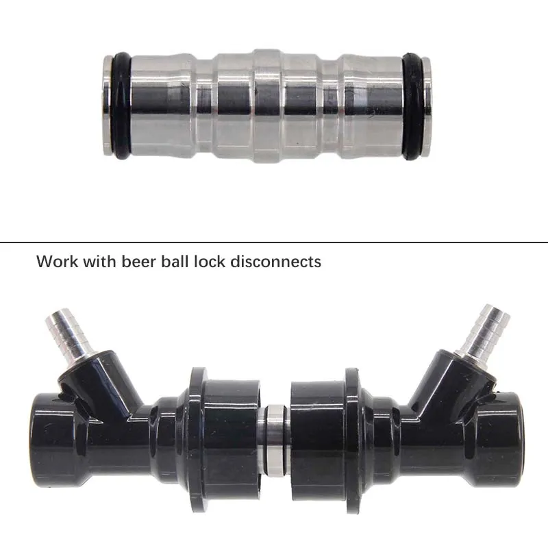 Ball Lock Jumper Stainless Steel 304 Ball Lock Keg Quick Disconnect Jumper Post for Cleaning