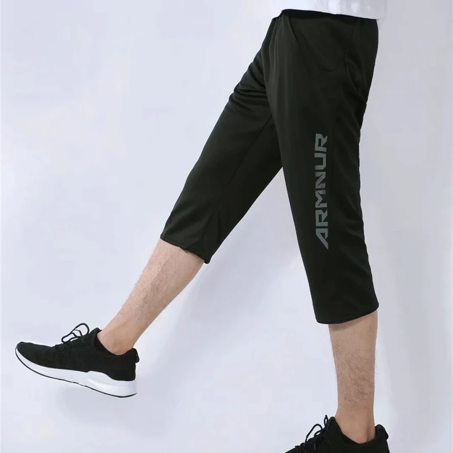 3/4 Men's Football Training Pants Sports Running Jogging Trousers Gym Fitness Soccer Training Pants Slim Football