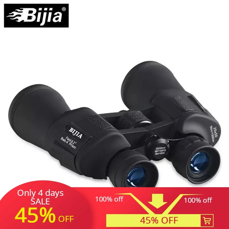 BIJIA 20x50 BARK7 Бинокль Профессиональный jumelles телескоп бинокулярный для кемпинга охоты помехи спортивные telescop Пешие прогулки инструменты