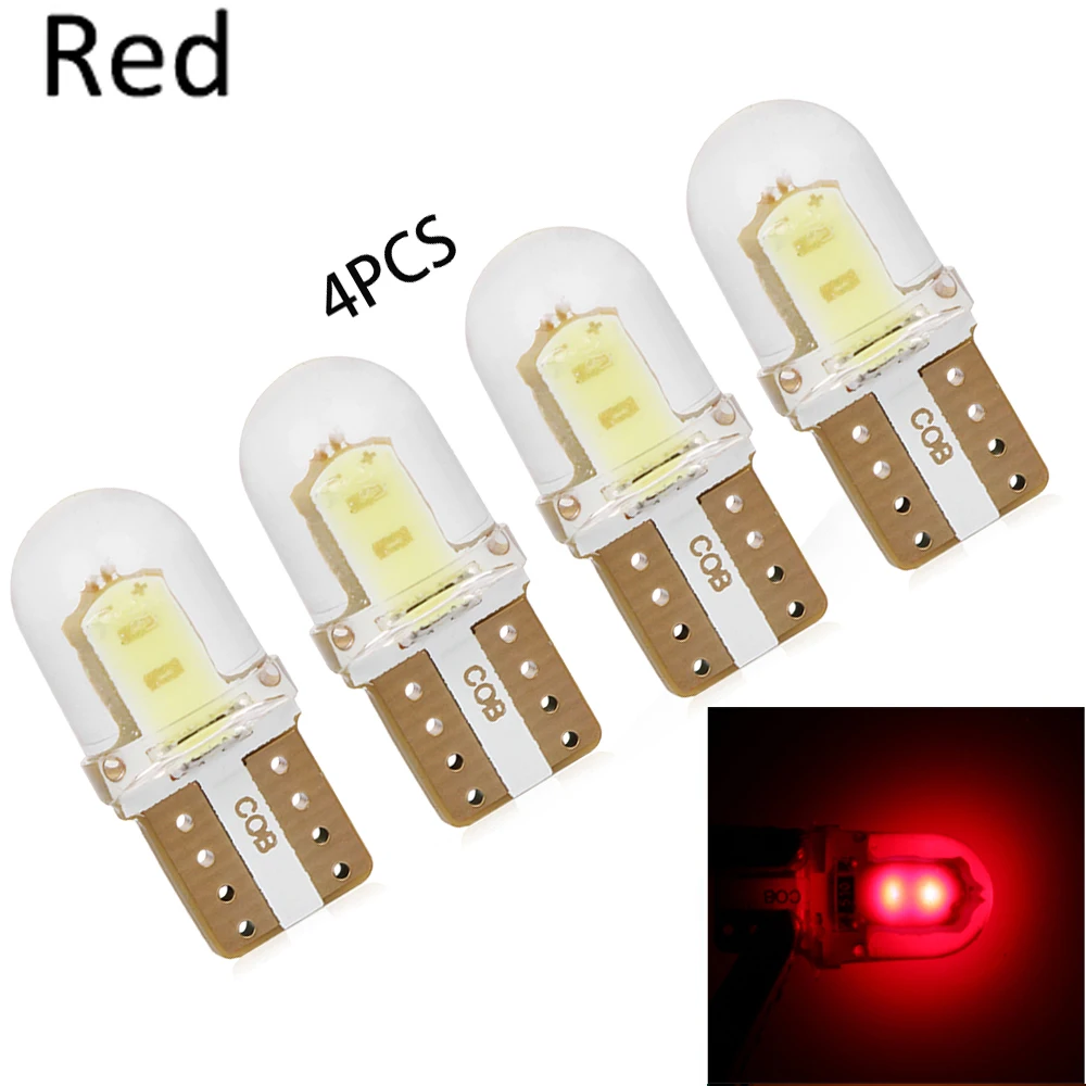 4 шт. 10 SMD W5W 194 168 светодиодный светильник Canbus без ошибок - Испускаемый цвет: red