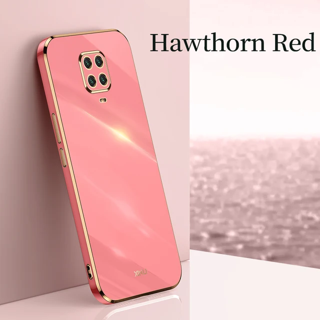 Plating Square Finger Ring Holder Phone Case On For Xiaomi Redmi Note 9 Pro Max Note9 S 9s 9pro Luxury Soft Silicone Stand Cover ZB Camellia Red