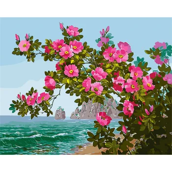

YANXIN DIY Frame DIY Painting By Numbers Seascape Acrylic Paint On Canvas Modern Wall Art Picture For Living Room 3296
