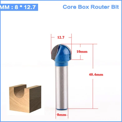 Menuiserie 12.7mmx1//4/'/' Round Shank Core Box Routeur Bit Carbide Shaker Cutter