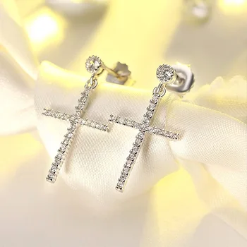 

YPAY8 Luxury Fashion ladies 925 sterling silver top quality rice beads heart-shaped Water droplets wild earrings jewelry