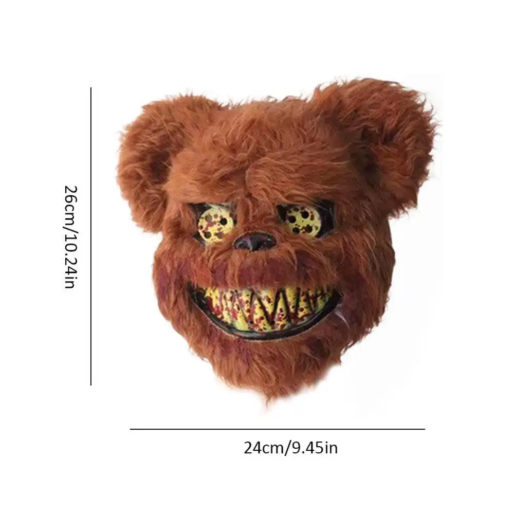 Halloween Mask Bloody Teddy Bear Mask Masquerade Scary Plush Mask Halloween Performance Props Mascarillas Masque Cosplay