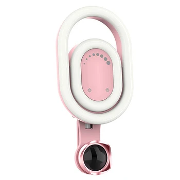 

Portable Selfie LED Lighting Double Circle Fill Light Supplementary with Phones Lens for iPhone Android Phones