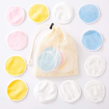 

10pcs Washable Makeup Remover Pad Cleansing Cotton Reusable Velvet Bamboo Fiber Make Up Remover Pad