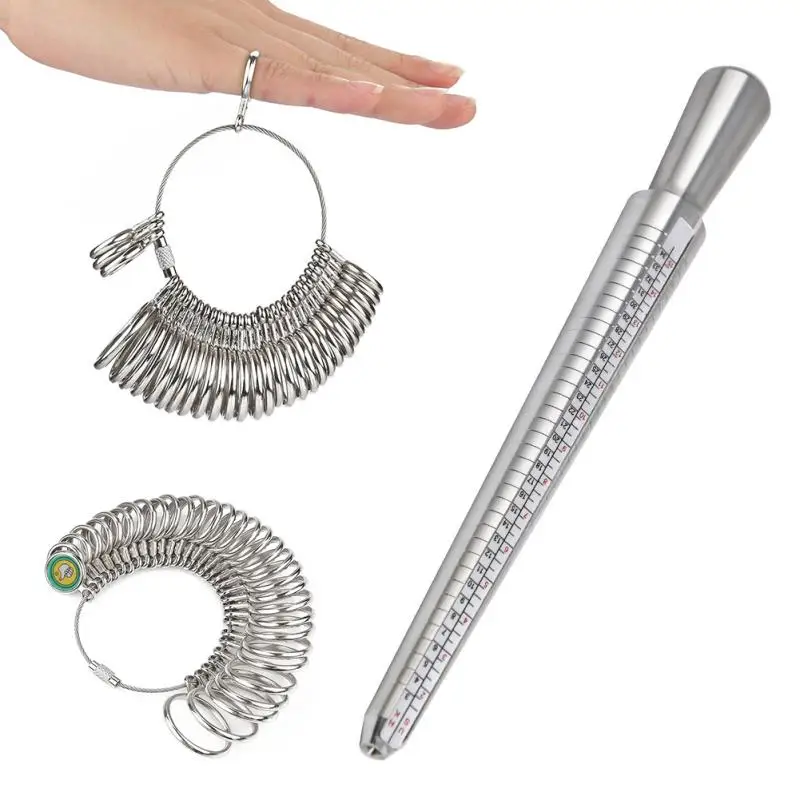 Finger Sizes Measuring Equipment Metal Stick Ring Sizer Ring Stick Enlarger Mandrel Gauge Tools Set For Jewelry Making 1