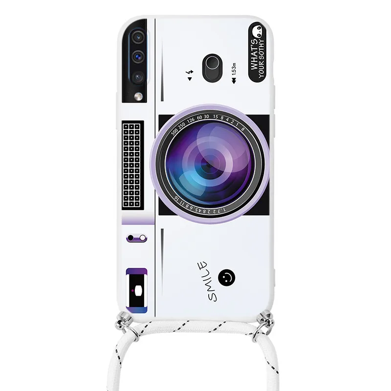 Chain Necklace Case For Samsung Galaxy A50 A50S A30S Phone Fundas For Samsung GalaxyA50 A 50 Strap Cord Lanyard Protective Coque kawaii phone cases samsung