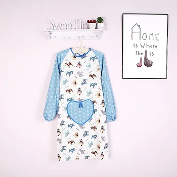 

Apron Overclothes Pure Cotton Series Home Long Sleeve Apron Adult Overclothes Free