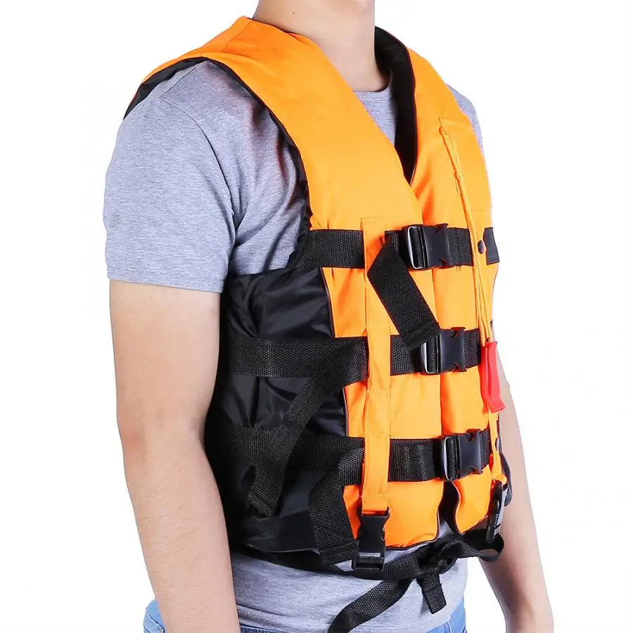 Купальный спасательный жилет для катания на лыжах, дрейфующий спасательный жилет со свистком Регулируемый полиэстер взрослый спасательный жилет куртка нагрузка 110 кг вес