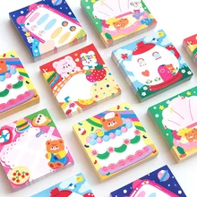BULA – bloc Notes mignon ours d'été, 100 feuilles, Notes autocollantes Kawaii, carnet de Notes décoratif Portable pour journal intime de fille, papeterie scolaire, DIY bricolage