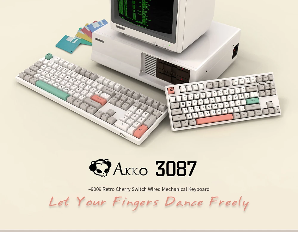 Akko 3087 - 9009 Retro 87 Keys Cherry Switch Wired Mechanical Keyboard