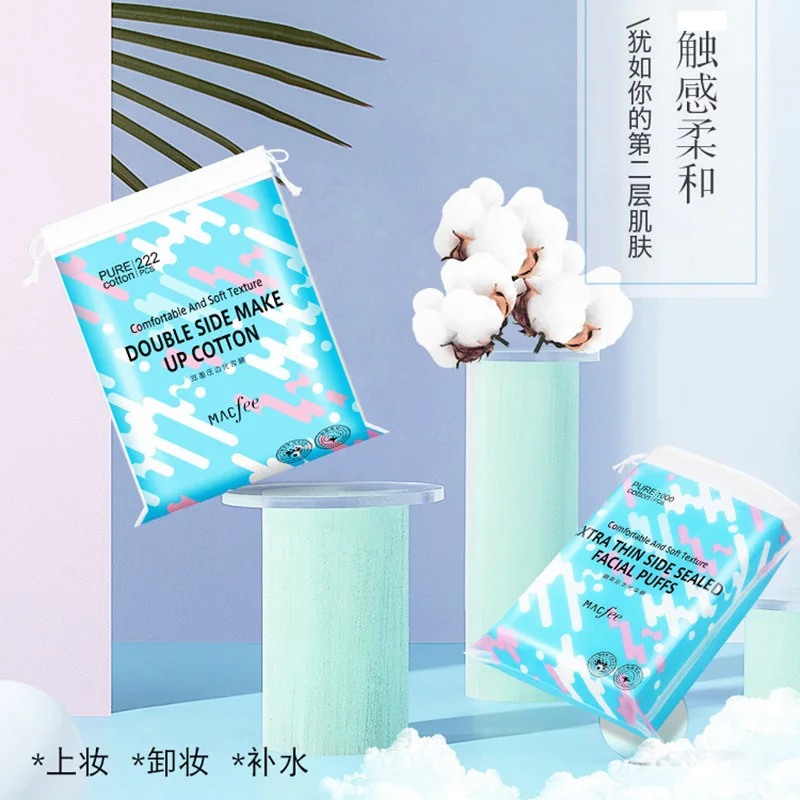 

222/1000Pcs Makeup Cotton Pads Face Puffs Wipe Pads Nail Art Polish Cleaning Pads Facial Cosmetic Remover Clean Tool