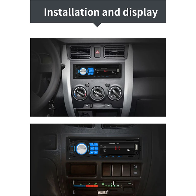 1 DIN автомобильный стерео MP3 плеер одиночный автомобильный стерео MP3 плеер в тире головное устройство Bluetooth USB AUX FM радио приемник для Toyota ford