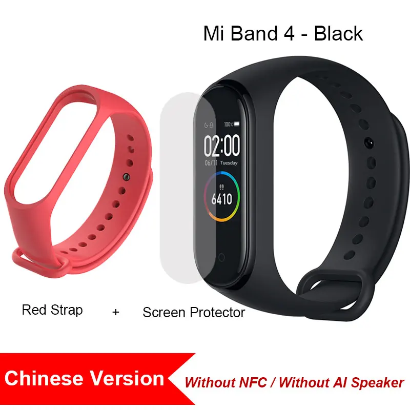 CN Add red Новая глобальная версия Xiaomi mi Band 4 band 4 Smart mi Band 3 Цвета экран браслет сердечного ритма фитнес музыка 50 м Водонепроницаемый Bluetooth - Цвет: CN Add red
