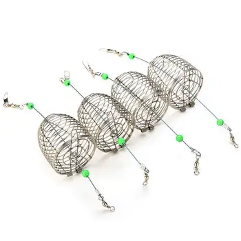 

Outdoor Stainless Steel Wire Fishing Lure Cage Fish Holder Cage Feeder Basket Fishing Trap Bait Stainless steel bait cage