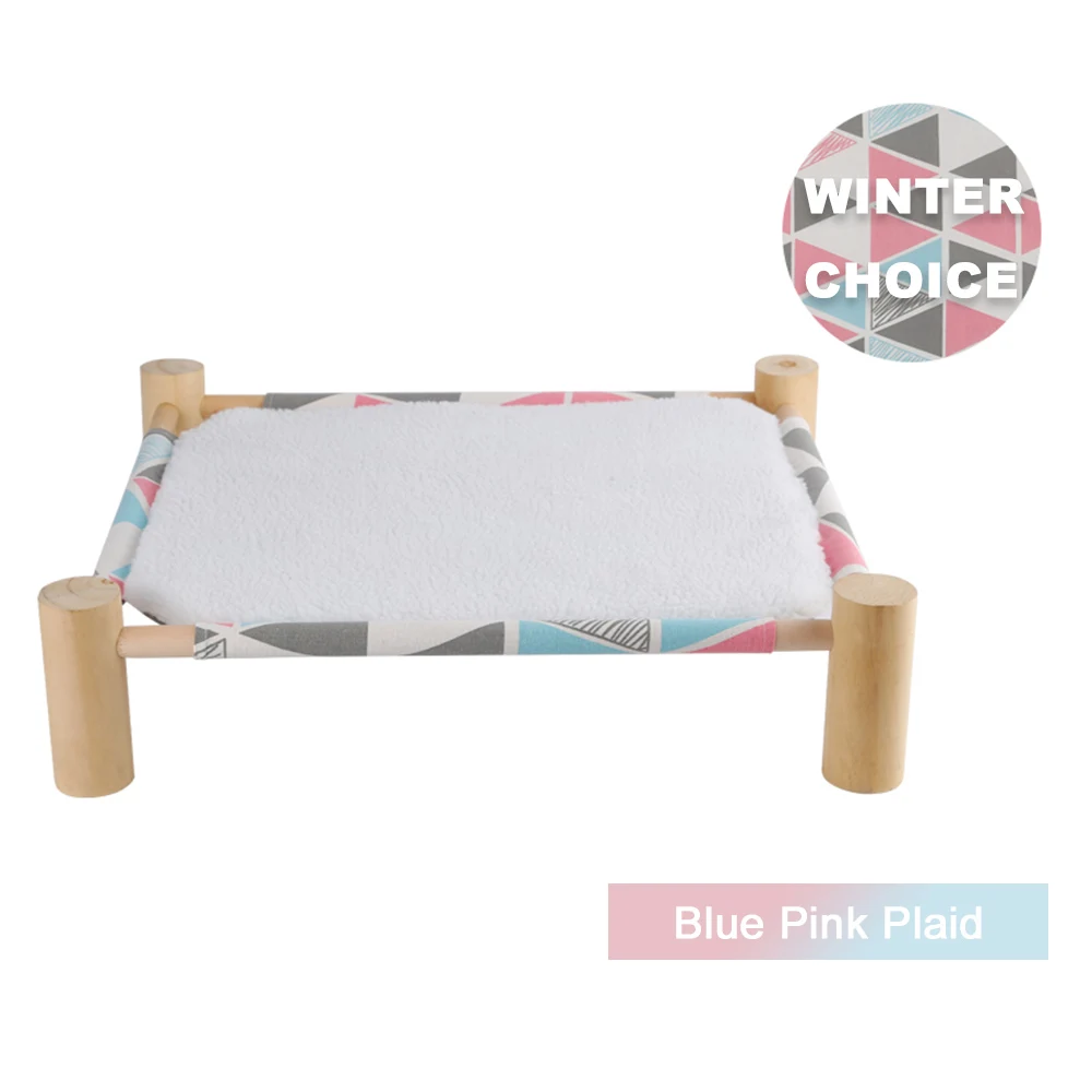 Winter-Pink Blue Летний гамак для кошек, домик для домашних животных для собак, щенок, ленивый коврик, подушка, лежак для кошек, котенок, домики, зимние товары для сна для домашних животных - Цвет: Winter-Pink Blue