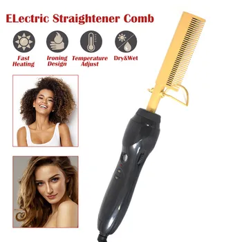 

Hot Comb Wet Dry Hair Use Hair Curling Iron Straightener Eco-friendly Electronic Profectional Home Use Multifunctional Comb
