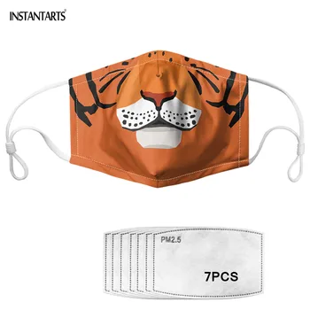 

INSTANTARTS Cute Animal Face Design Dust Mask Breathable Anti-Haze PM2.5 Mouth Muffle with 7pcs Filter Paper Masks Face Mascaras