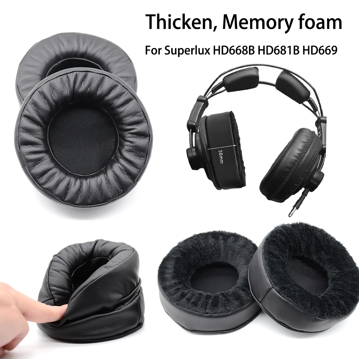 Велюровые подушечки пены Замена амбушюры подушки для Superlux HD668B HD681 HD681B HD660 HD668 HD669