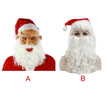 

Santa Masquerade Mask Santa Wig Beard (Santa Mask Set) Christmas Wig Beard Cosplay Christmas Decoration Space Breathability