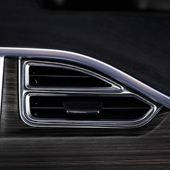 

4pcs/set Car Front Air Vent Trim Decoration Outlet Frame Cover Refit Stainless Steel Car Accessories for Tesla Model S X