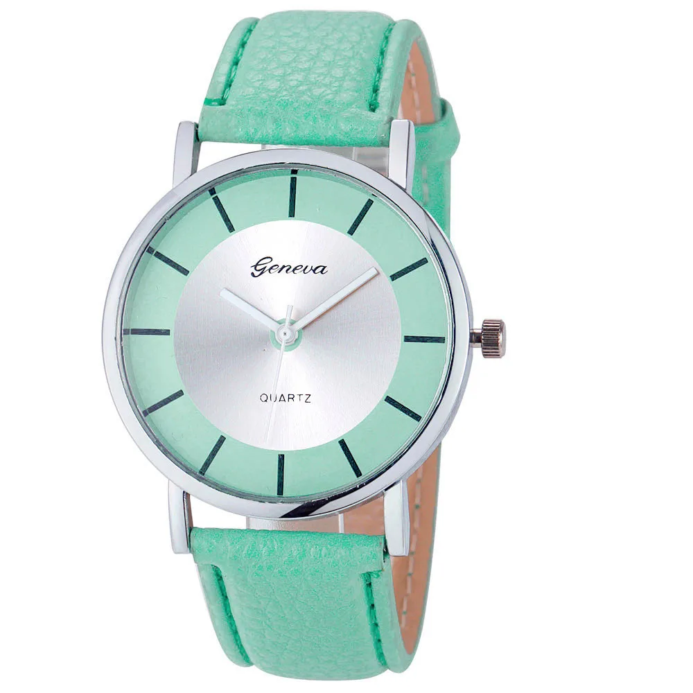 Reloj mujer Geneva, женские модные ретро часы с кожаным циферблатом, аналоговые кварцевые наручные часы, relojes para mujer saat dames horloge