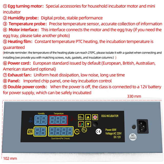 Htmc-7 Egg Incubator Temp Controller Automatic Incubator Thermostat  Regulator With Heating System Fan Function For Egg Goose - Thermometer  Hygrometer - AliExpress