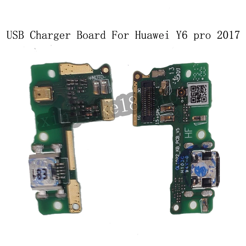 USB разъем зарядное устройство плата для Huawei Y6 Pro 2017 микрофон модуль кабель Разъем