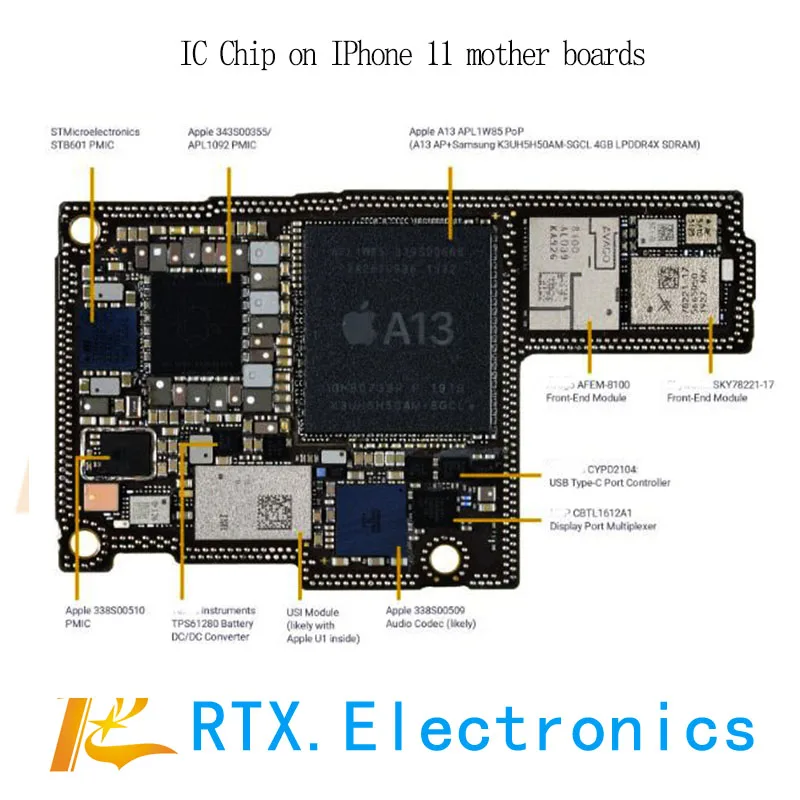 343S00354 343S00355 для IPhone11 11pro Max PM IC дисплей Power Manager преобразователь батареи Зарядка