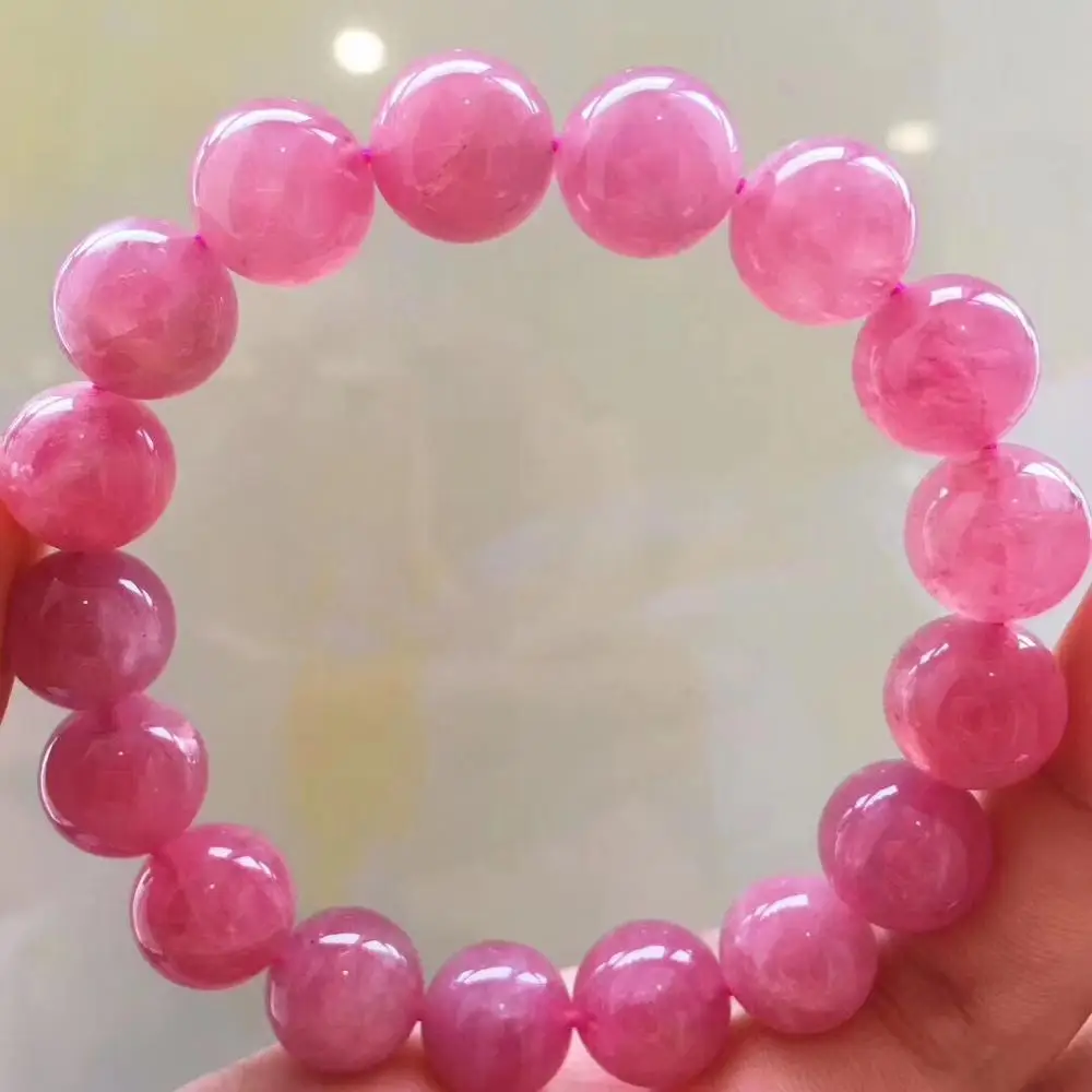 

Top Quality Natural Red Pink Tourmaline CRound Beads 11.7mm Brazil Women Men Crystal Tourmaline AAAAAA Certificate