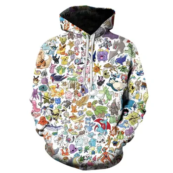 

Pikachu Pokemon Go 3D Graphic Sweatshirt Hoodies Men Women Umbreon Sweatshirts Hoodie Men Pullover Boys Game Jacket Clothes