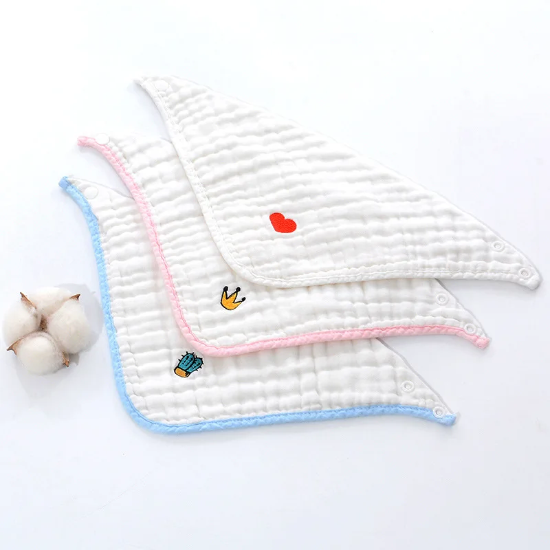 

Four layers of gauze triangle towel baby saliva towel washed gauze bib bib