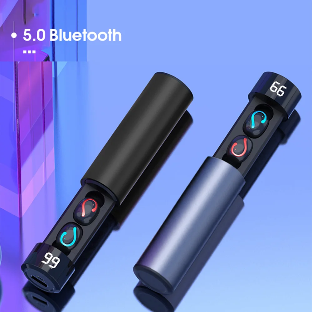 CBAOOO TWS 5,0 Bluetooth гарнитура 6D стерео Беспроводная Bluetooth гарнитура в уши PX7 водонепроницаемые наушники светодиодный Smart Mobile power