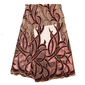

NIAI French Net Lace Fabric Velvet FabricVelvet Fabric African Lace Fabric With Stones Nigerian Party Wedding XY3325B-2