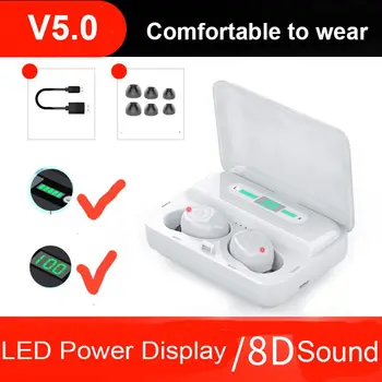 

LED Light New TWS Bluetooth 5.0 Touch Control Headset Wireless Earphones Bluetooth Earphones With Phone Stand Two types