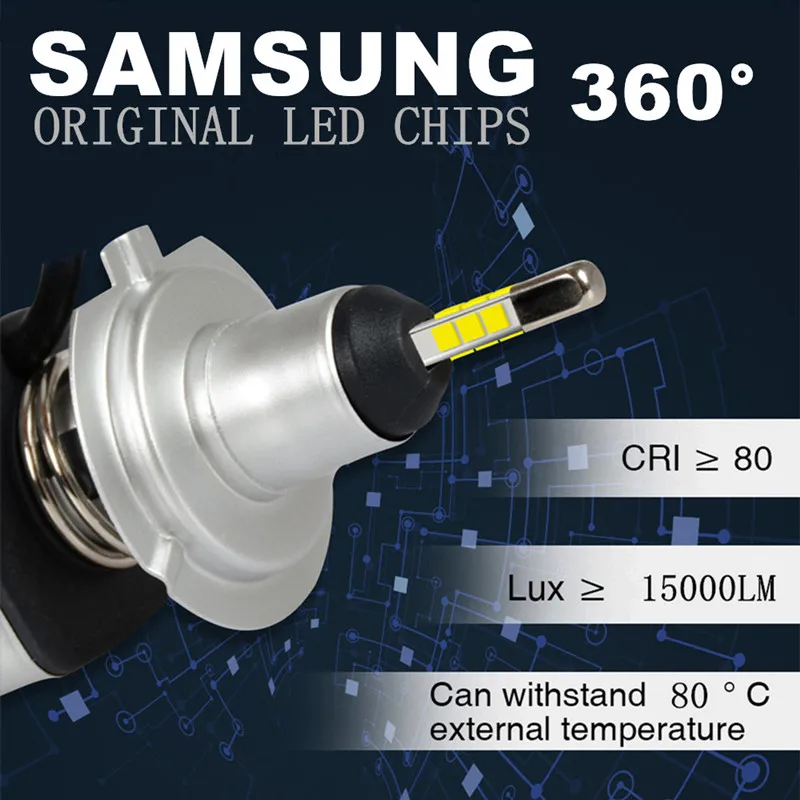 INLONG SAMSUNG Chip 9006 hb4 светодиодные лампы H1 Led H11 H8 H9 H7 9005 hb3 D1S D2S d3s d4s 6500K 5500K Автомобильные