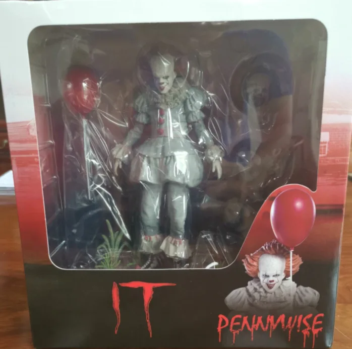 6 Type With LED Original NECA Stephen King's Iron It Pennywise Horror Action Figure Toy Doll Christmas Gift