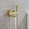 Brushed Gold Bathtub Shower Mixer Faucet Wall Mount Bathroom Tub Mixer Tap with Hand Shower Bidet  Set Matte Black Fashion 5