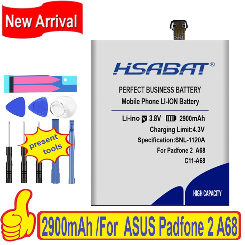 Аккумулятор HSABAT 100% 2900 мА · ч для ASUS Padfone 2 A68 C11-A68 | Мобильные телефоны и аксессуары