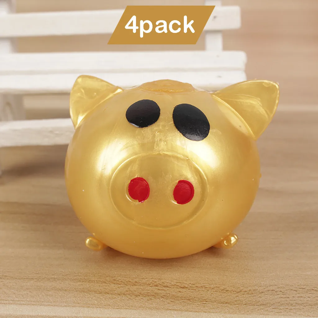 

Kids Toys 4Pcs Jello Pig Cute Anti Stress Splat Water Pig Ball Vent Toy Venting Sticky Pig Toys For Children Christmas Gift