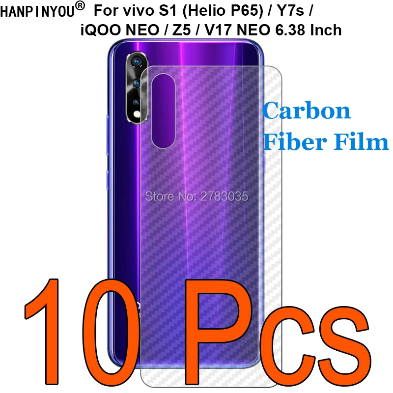 

10 Pcs/Lot For vivo S1 (Helio P65) / Y7s / iQOO NEO / Z5 / V17 NEO 3D Anti-fingerprint Carbon Fiber Back Film Screen Protector