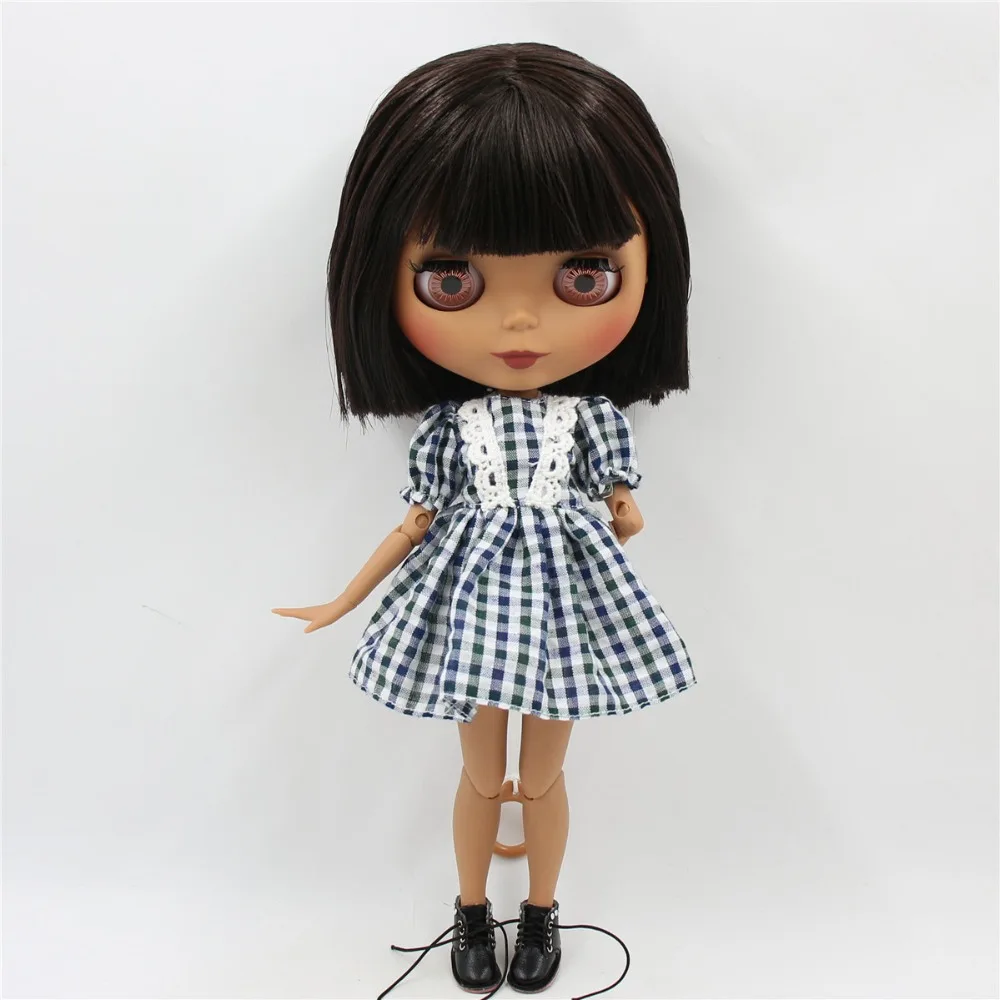 Hallie – Premium Custom Neo Blythe Doll with Brown Hair, Dark Skin & Matte Cute Face 2