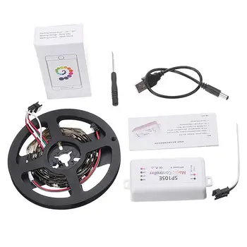 

Non-waterproof 1M 2M WS2812B RGB Color USB LED Strip Light SP105E 200 Modes APP bluetooths Remote Controller DC5-24V Cuttable