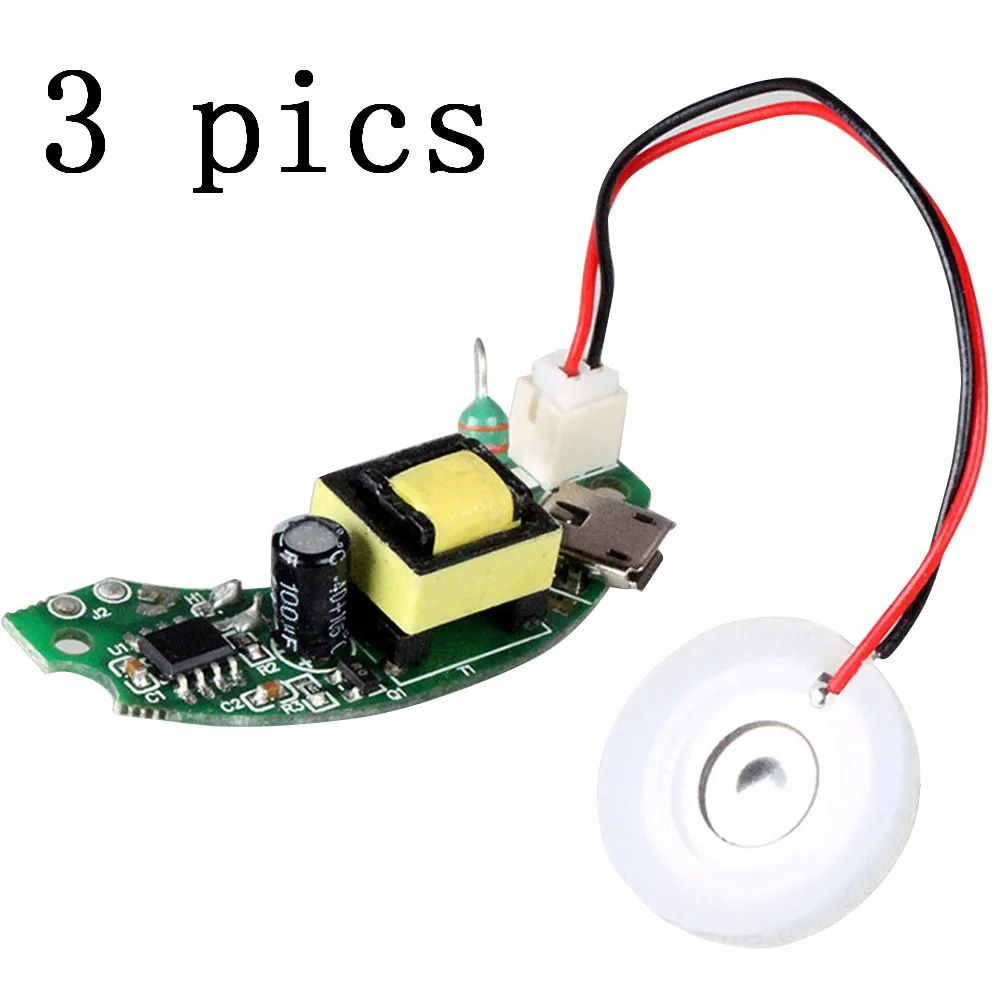 3 pics USB мини увлажнитель DIY наборы тумана+ Драйвер печатной платы Fogger распылитель пленки распылитель лист мини Осциллирующий туман сделать - Цвет: 3 pics