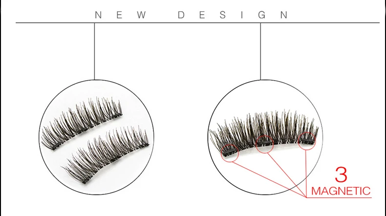 Накладные ресницы на магнитах с 3 магниты магнитные ресницы натуральные накладные ресницы намагниченные ресницы с пинцет для накладных ресниц KSO2-3